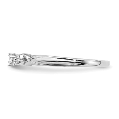 10k White Gold 3-stone 1/10 carat Diamond Ring