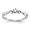 10k White Gold 3-stone 1/10 carat Diamond Ring