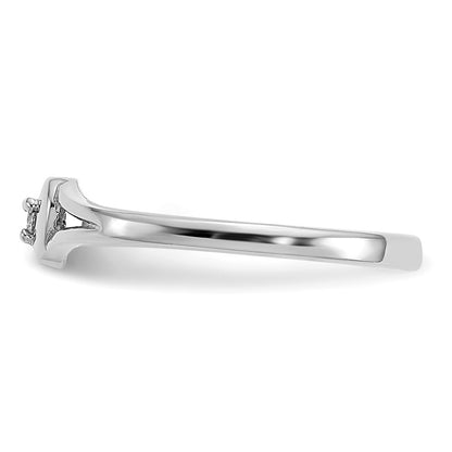 10K White Gold .01 carat Diamond Heart Toe Ring