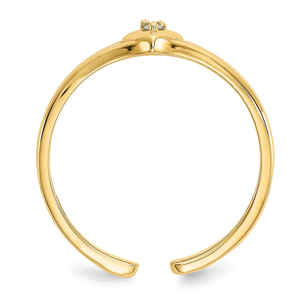 10K .01 carat Diamond Heart Toe Ring