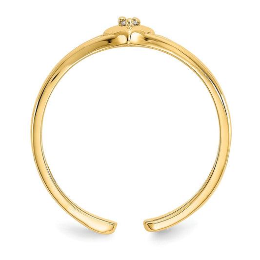 10K .01 carat Diamond Heart Toe Ring