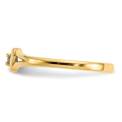 10K .01 carat Diamond Heart Toe Ring