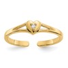 10K .01 carat Diamond Heart Toe Ring