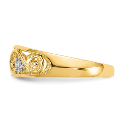 10k .02 carat Diamond Scroll Toe Ring