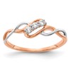 14k Two-Tone Rose and White Gold 1/6 carat Lab Grown Diamond VS/SI+ G+ Complete Three Stone Twist Ring