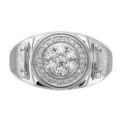 IBGoodman 14k White Gold 1/2 carat Lab Grown Diamond VS/SI+ G+ Complete Men's Ring