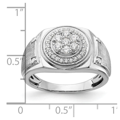 IBGoodman 14k White Gold 1/2 carat Lab Grown Diamond VS/SI+ G+ Complete Men's Ring