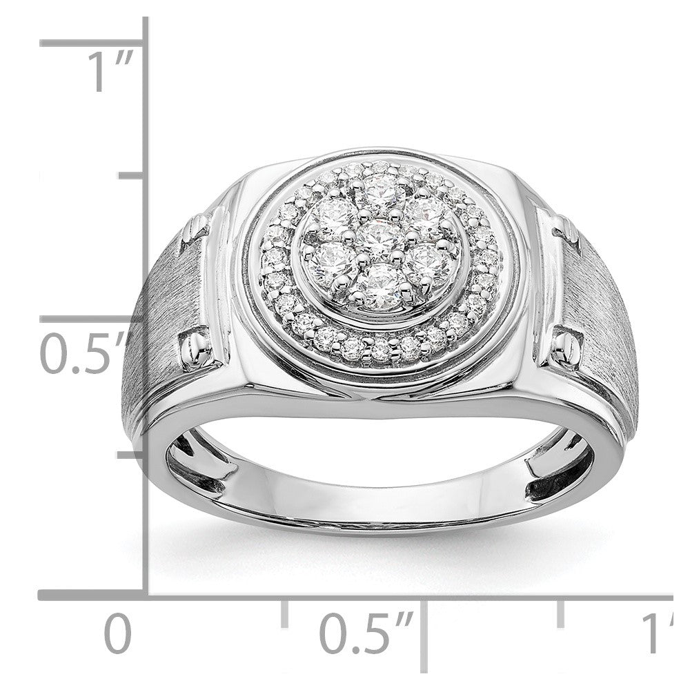 IBGoodman 14k White Gold 1/2 carat Lab Grown Diamond VS/SI+ G+ Complete Men's Ring