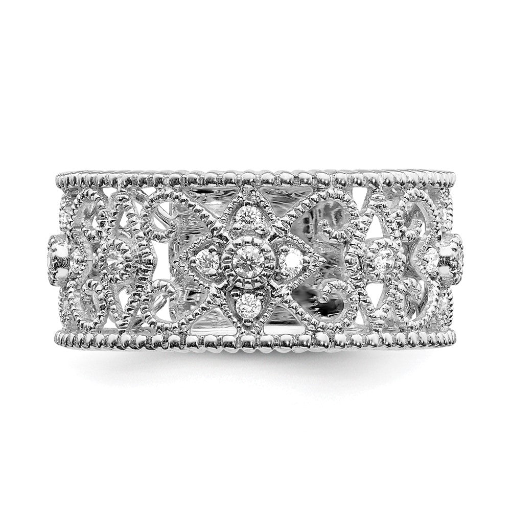 14k White Gold 1/4 carat Lab Grown Diamond VS/SI+ G+ Complete Fashion Band
