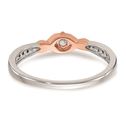 First Promise 14k White and Rose Gold 1/10 carat Round Diamond Complete Promise/Engagement Ring