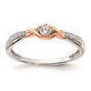 First Promise 14k White and Rose Gold 1/10 carat Round Diamond Complete Promise/Engagement Ring
