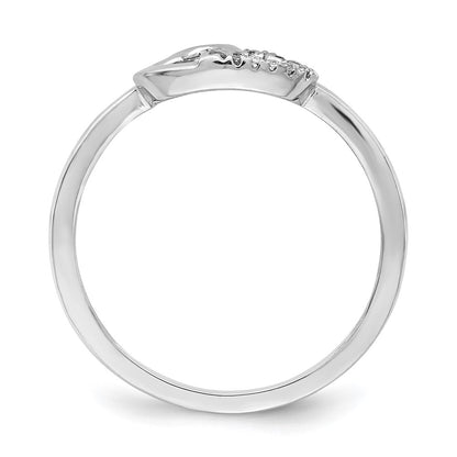 10K White Gold Diamond Double Heart Ring