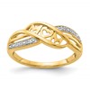 10K and White Rhodium Diamond MOM Ring