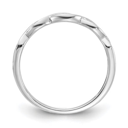 14k White Gold Criss-Cross 1/15 carat Diamond Complete Wedding Band