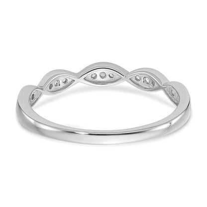 14k White Gold Criss-Cross 1/15 carat Diamond Complete Wedding Band