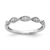 14k White Gold Criss-Cross 1/15 carat Diamond Complete Wedding Band