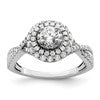 10K White Gold Eternal Promise Lab Grown VS/SI+ G+ Dia Halo Complete Ring