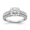 14k White Gold 1 carat Lab Grown Diamond VS/SI+ G+ Round Complete Halo Engagement Ring