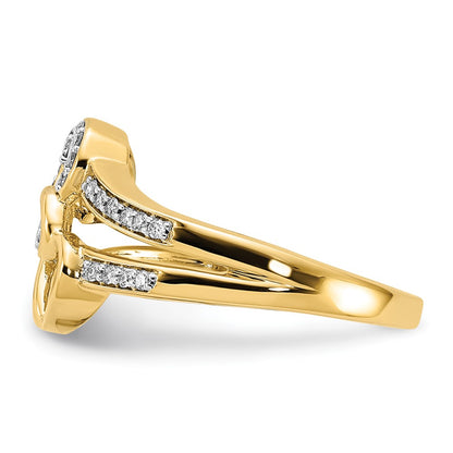 10K Diamond Double Heart Ring