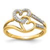 10K Diamond Double Heart Ring