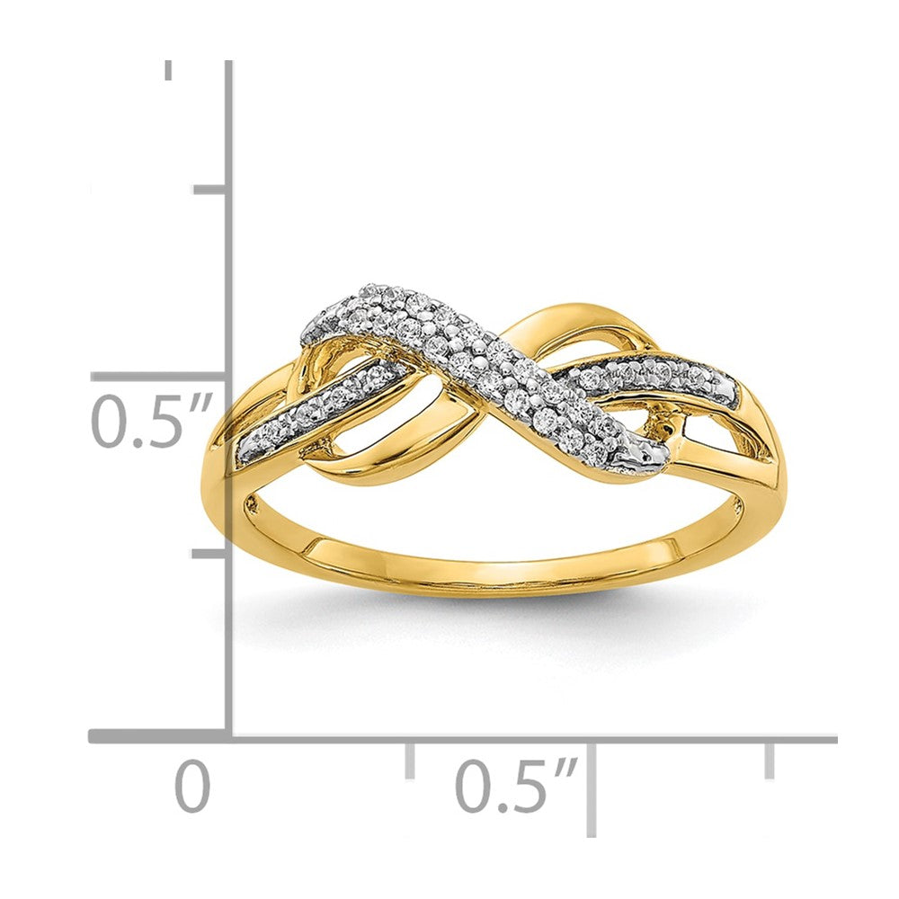 10K 1/10 carat Diamond Infinity Symbol Ring