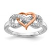 14k Two-Tone Rose and White Gold 1/6 carat Lab Grown Diamond VS/SI+ G+ Complete Infinity Heart Symbol Ring