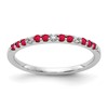 10k White Gold 1/20carat Diamond and Ruby Band