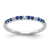 10k White Gold 1/20 carat Diamond and Sapphire Band