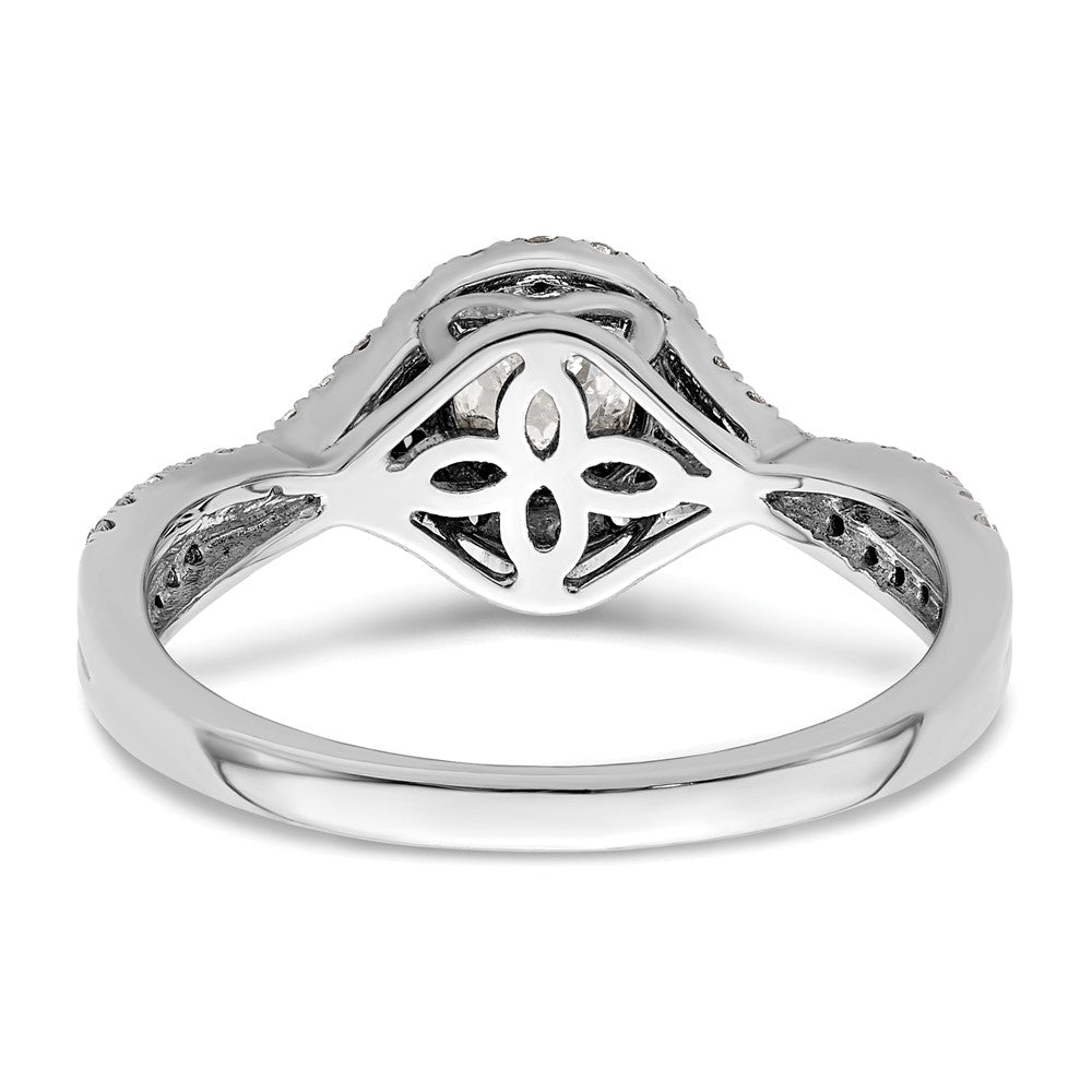 10K White Gold Eternal Promise Lab Grown VS/SI+ G+ Dia Halo Complete Ring