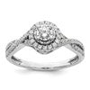 10K White Gold Eternal Promise Lab Grown VS/SI+ G+ Dia Halo Complete Ring