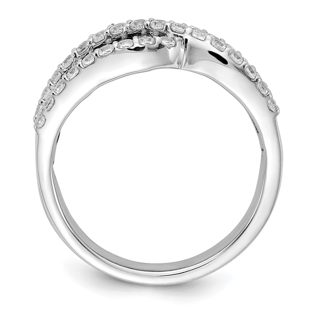 14k White Gold 5/8 carat Lab Grown Diamond VS/SI+ G+ and Lab Created Blue Sapphire Complete Ring