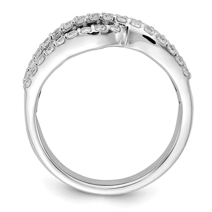 14k White Gold 5/8 carat Lab Grown Diamond VS/SI+ G+ and Lab Created Blue Sapphire Complete Ring