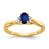 10k 1/20 carat Diamond and 6x4mm Oval Sapphire Ring