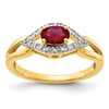 14k 1/10 carat Lab Grown Diamond VS/SI+ G+ and Lab Created Ruby Complete Ring
