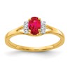 10k 1/15 carat Diamond and 6x4 Oval Ruby Ring