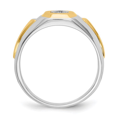 IBGoodman 14k Two-Tone 1/10 carat Lab Grown Diamond VS/SI+ G+ Complete Men's Ring