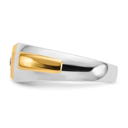 IBGoodman 14k Two-Tone 1/10 carat Lab Grown Diamond VS/SI+ G+ Complete Men's Ring