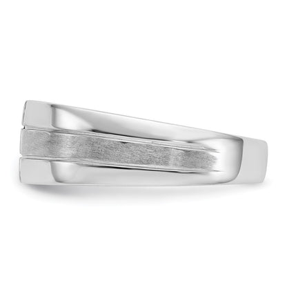 IBGoodman 14k White Gold 1/4 carat Lab Grown Diamond VS/SI+ G+ Complete Polished and Satin Men's Ring