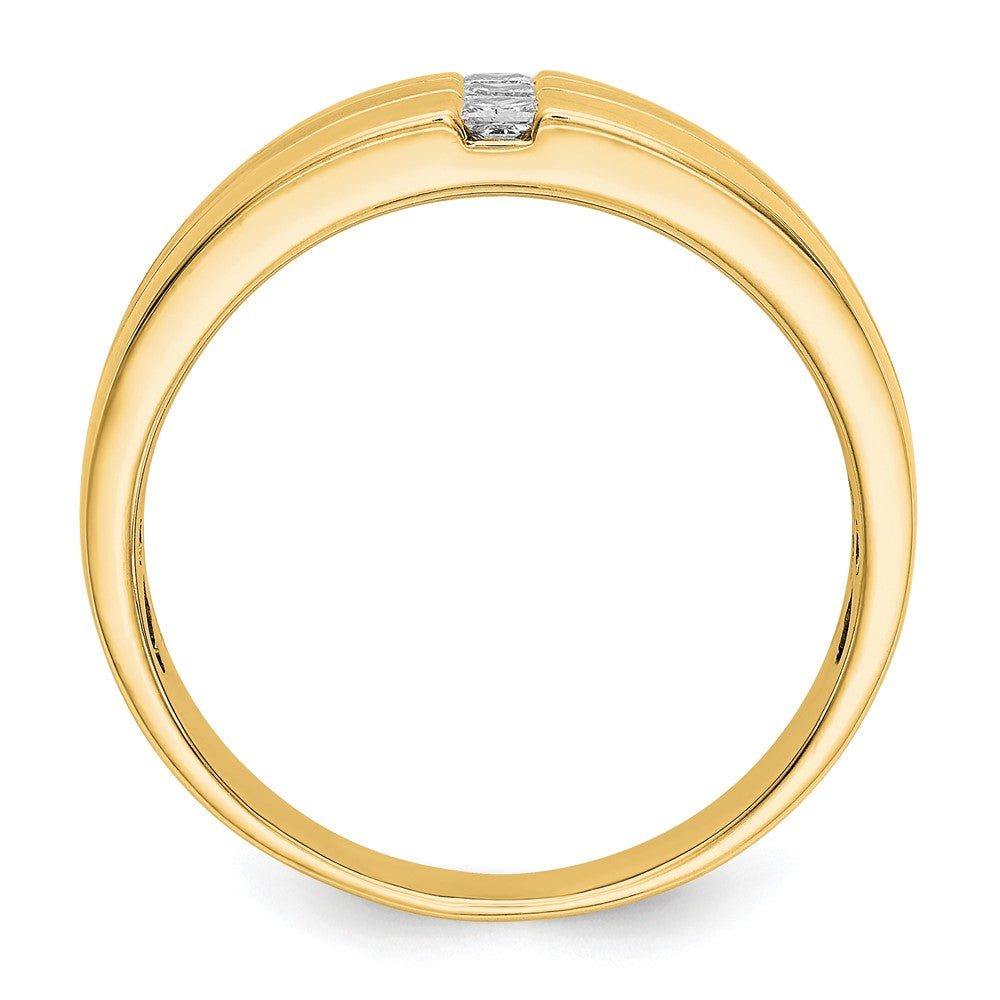 IBGoodman 14k 1/4 carat Lab Grown Diamond VS/SI+ G+ Complete Polished and Satin Men's Ring