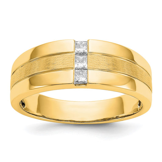 IBGoodman 14k 1/4 carat Lab Grown Diamond VS/SI+ G+ Complete Polished and Satin Men's Ring