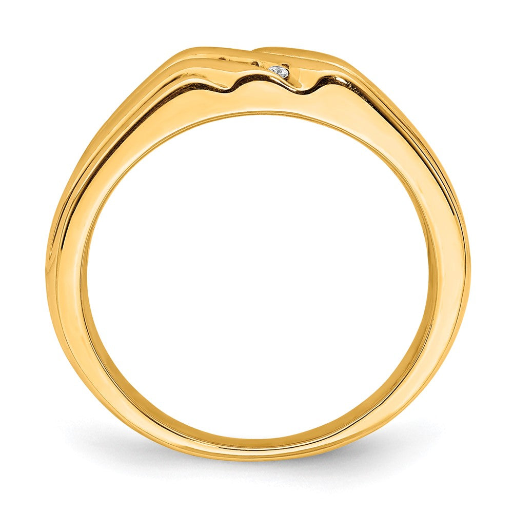 IB Goodman 10k and White Rhodium 1/20 carat Diamond Mens Ring