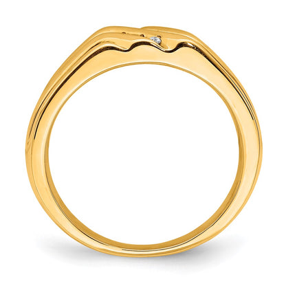 IB Goodman 10k and White Rhodium 1/20 carat Diamond Mens Ring