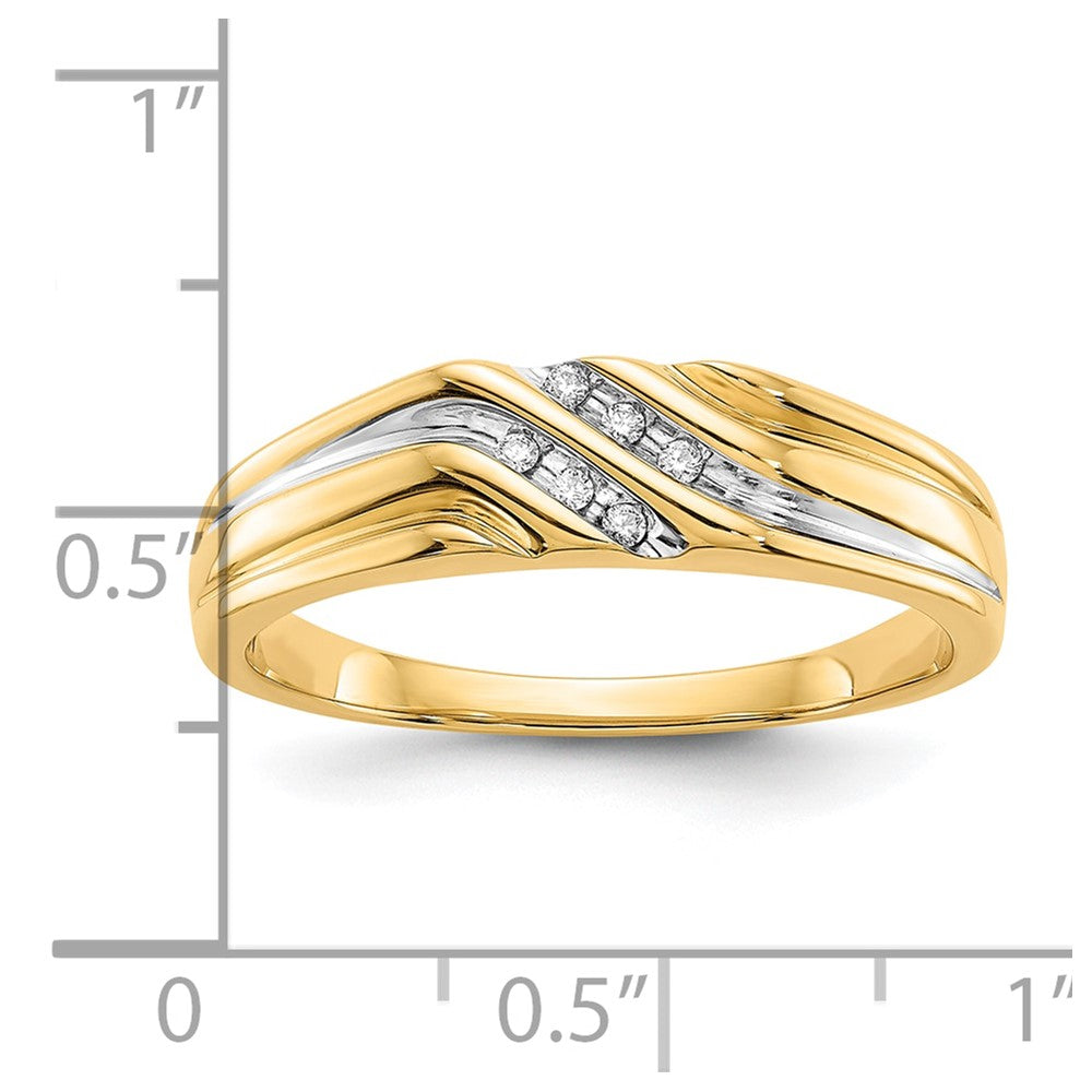 IB Goodman 10k and White Rhodium 1/20 carat Diamond Mens Ring