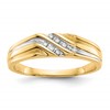 IB Goodman 10k and White Rhodium 1/20 carat Diamond Mens Ring