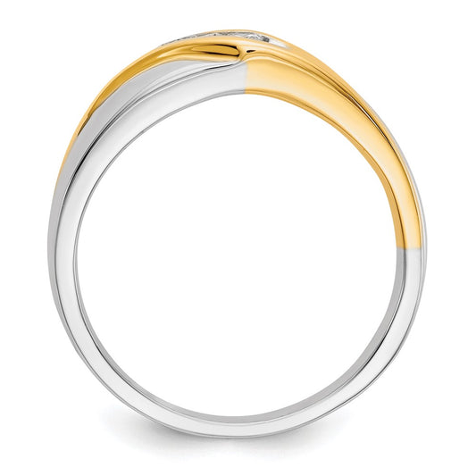 IB Goodman 10k Two-tone Mens 1/6 carat Diamond Ring