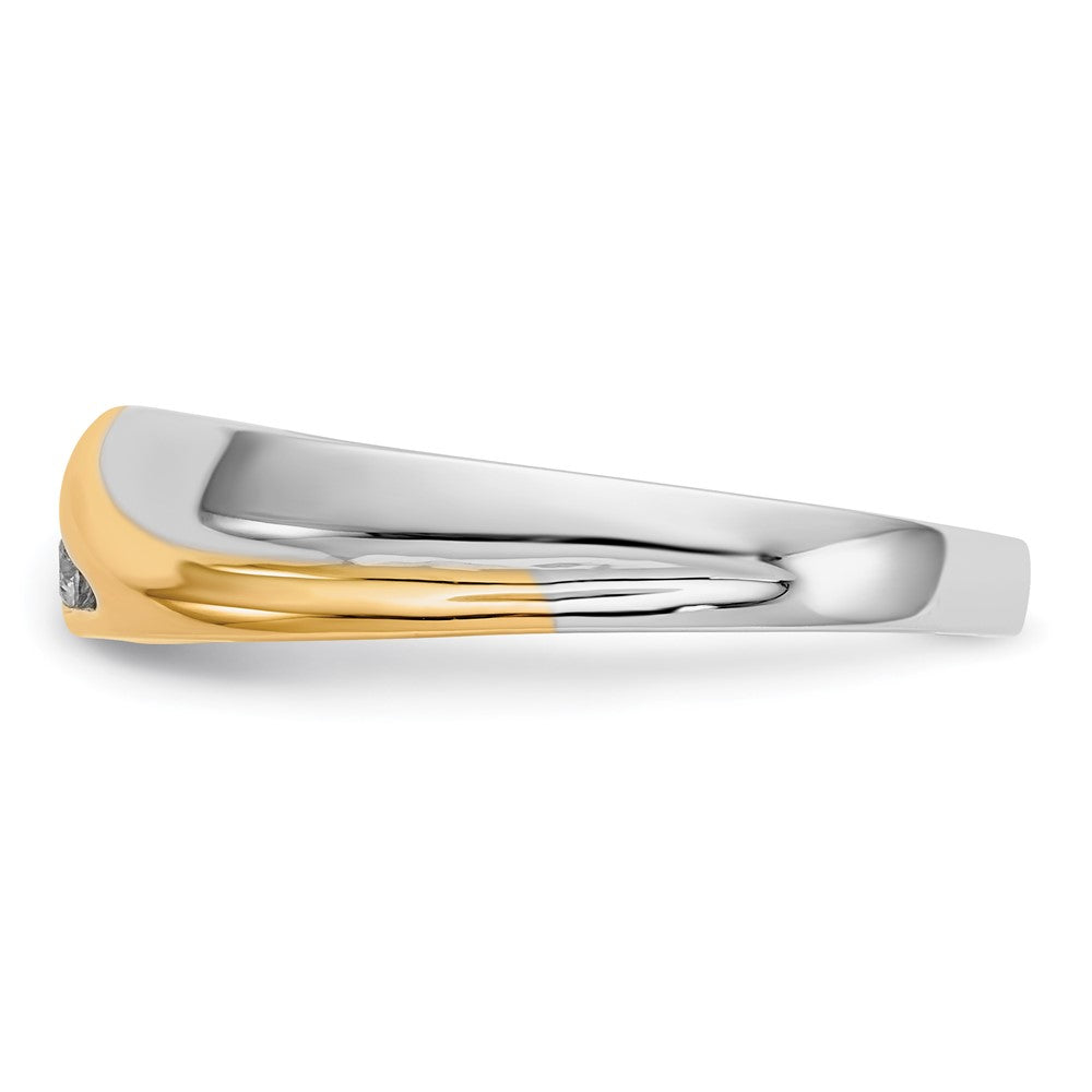 IBGoodman 14k Two-tone 1/6 carat Lab Grown Diamond VS/SI+ G+ Four Stone Complete Men's Ring