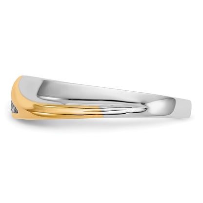 IBGoodman 14k Two-tone 1/6 carat Lab Grown Diamond VS/SI+ G+ Four Stone Complete Men's Ring