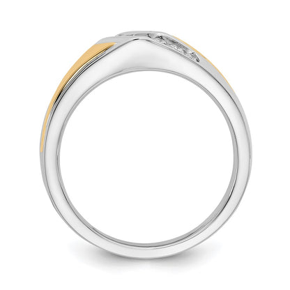 IBGoodman 14k Two-tone 1/4 carat Lab Grown Diamond VS/SI+ G+ Complete Men's Ring