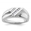IBGoodman 14k White Gold 1/6 carat Lab Grown Diamond VS/SI+ G+ Six Stone Complete Men's Ring
