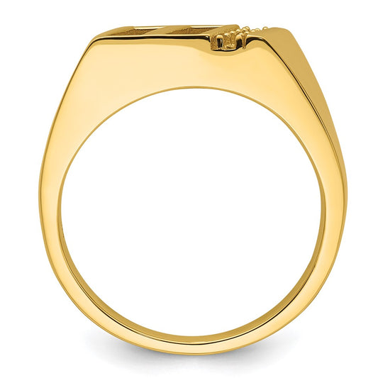 IB Goodman 10k Mens Holds 3-1.5mm Diamonds and 6.5x2.3mm Diagonal Onyx Ring Mounting